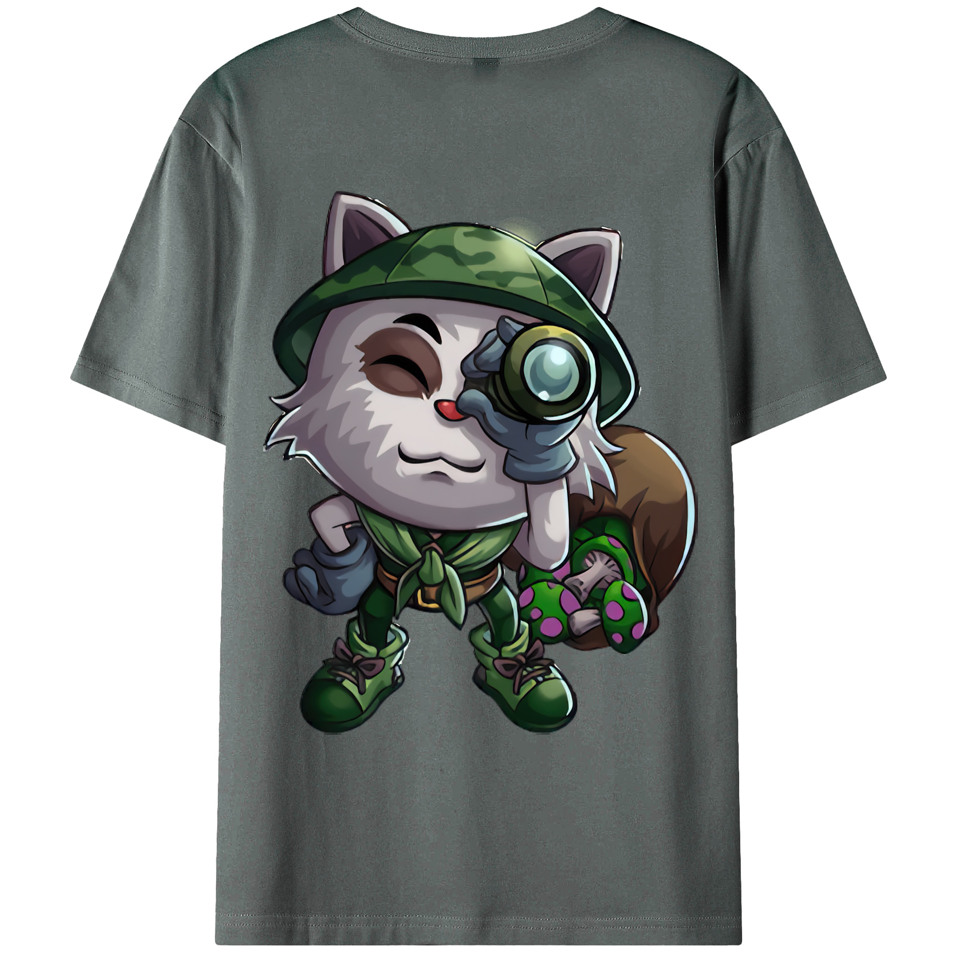 （画像用） リーグ・オブ・レジェンド League of Legends LOL 綿100％ メンズ半袖Tシャツ（バックプリント） 通気性